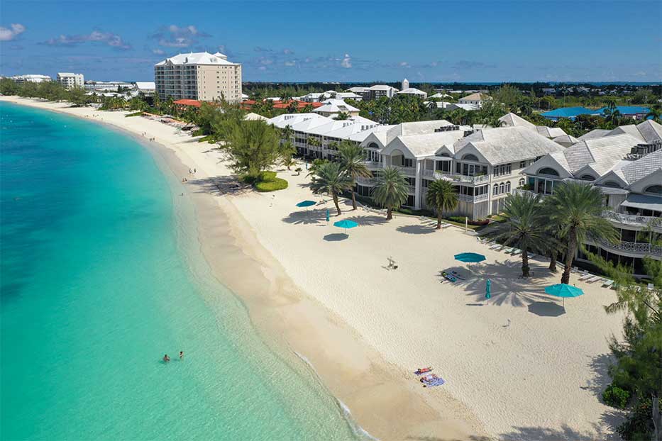 Aerial view of Seven Mile Beach, Grand Cayman