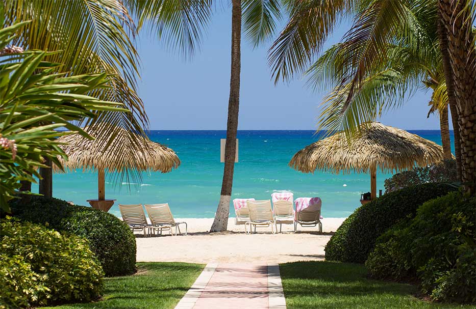 Views towards Seven Mile Beach in Grand Cayman from Caribbean Club