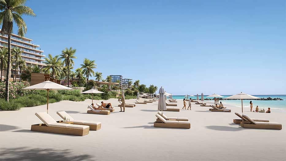 Luxurious beach club at The Mandarin Oriental, Grand Cayman