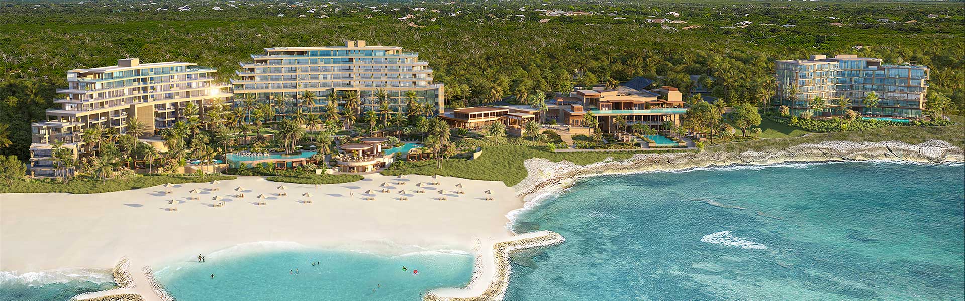 Views from the ocean towards Mandarin Oriental, Grand Cayman