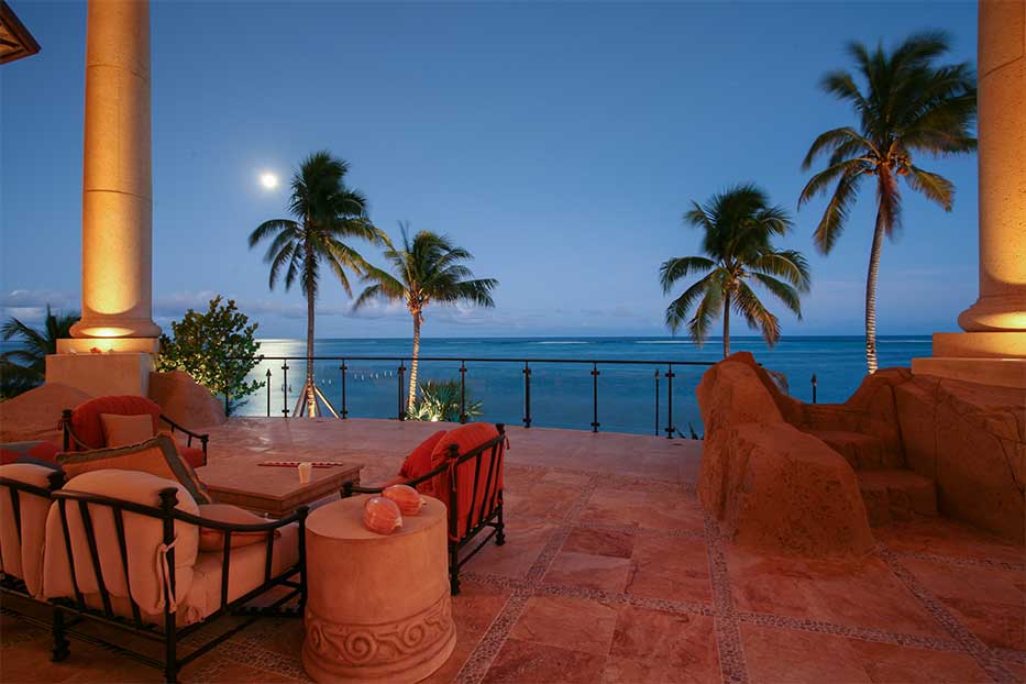 Twilight balcony views from Castillo Caribe, Cayman Islands
