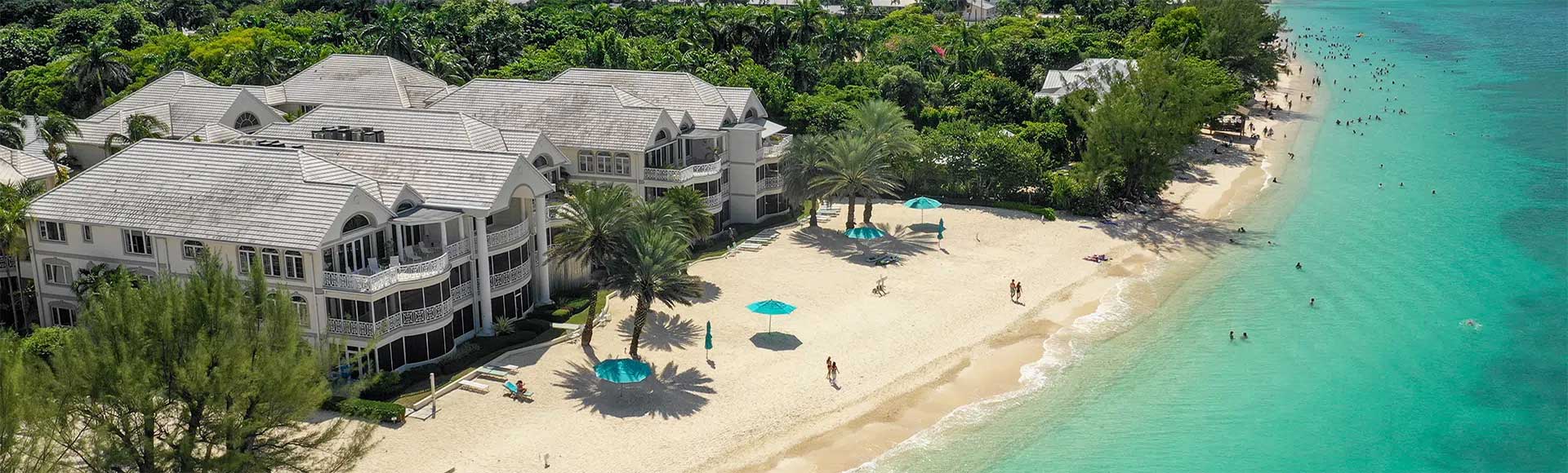 Seven Mile Beach aerial view