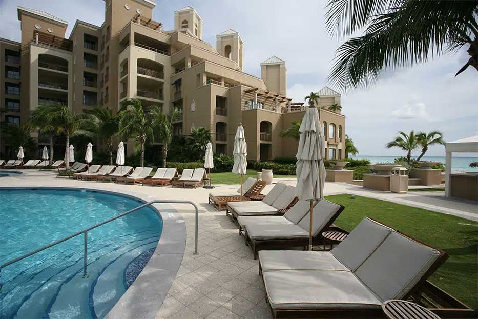 Pool deck at The Ritz Carlton, Grand Cayman
