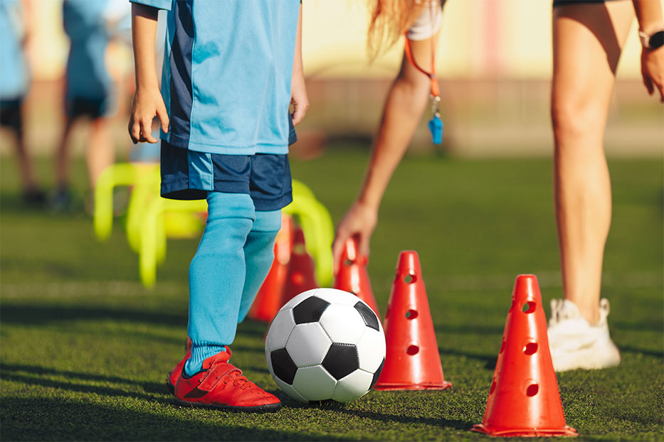 Kids football training drills
