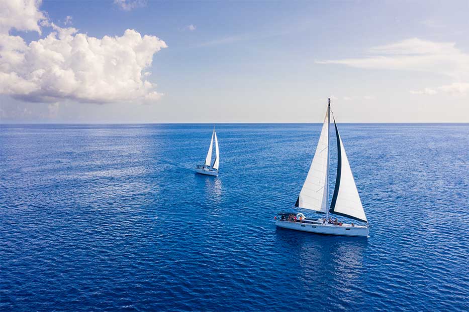 Sail boats in the Cayman Islands