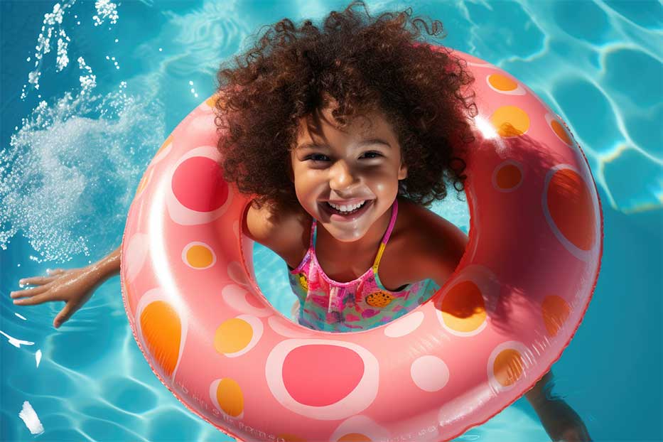 Young girl swimming in a pool