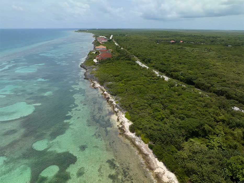 Oceanfront elevated lot for sale in the Cayman Islands.